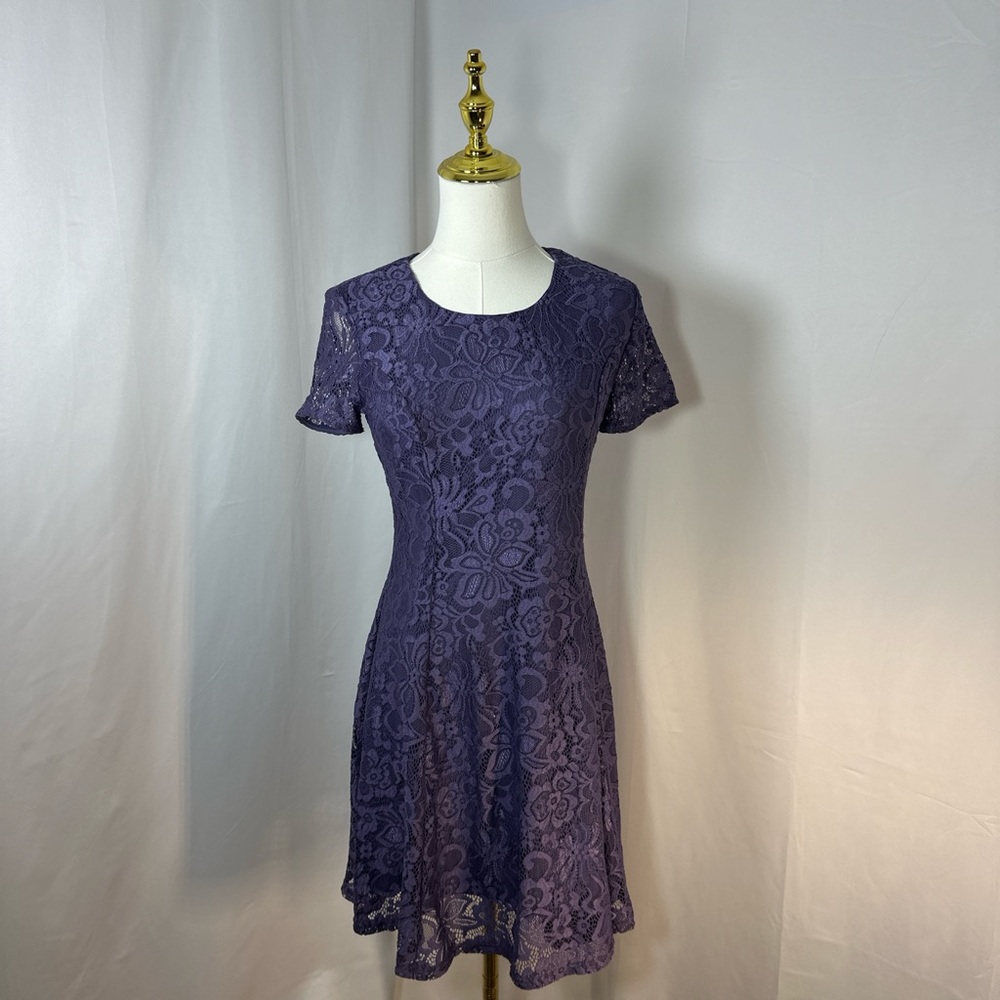 Francesca's Collections Purple Flutter Sleeve Mini Dress